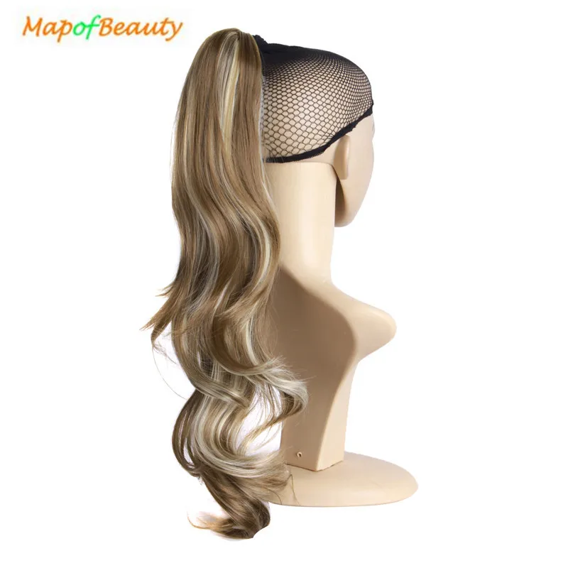 MapofBeauty 2" длинный коготь клип конский хвост Омбре волосы поддельные волосы Накладные конский хвост волнистые синтетические волосы для наращивания волоконные накладные волосы