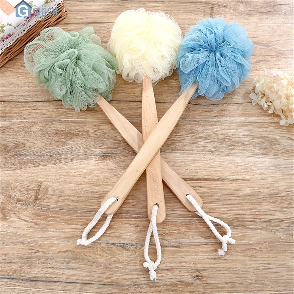 Home Bathroom New Long Handle Hanging Soft Mesh Back Body Bath Shower Scrubber Brush Sponge Shower tool Dropshipping july26