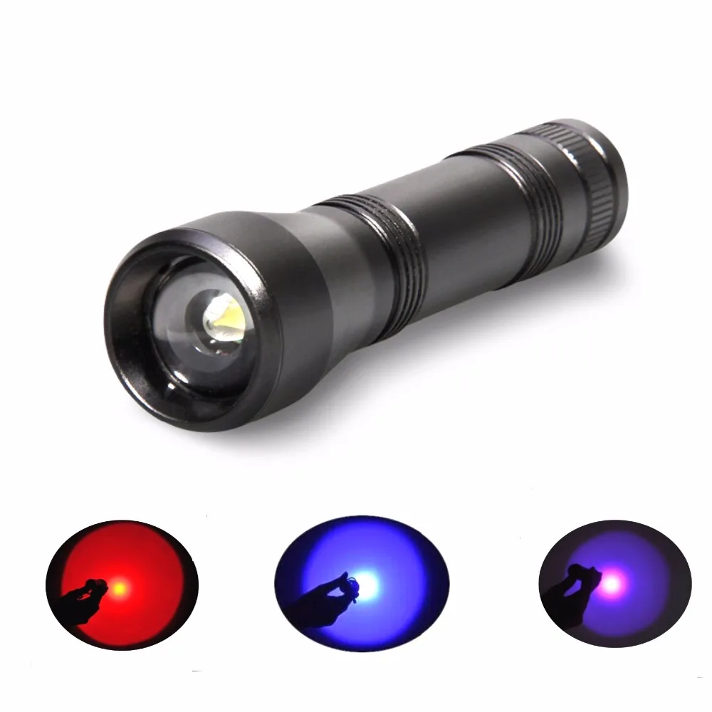 

Светодиодный Фиолетовый УФ-светильник 300 люмен XPE масштабируемый светодиодный фонарик 18650 фонарик для велосипеда кемпинга