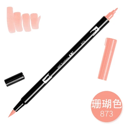 873 1 шт. TOMBOW AB-T Япония 96 цветов две головки художественная кисть ручка маркер Профессиональный водный маркер ручка живопись школьные принадлежности - Цвет: 873