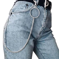 long metal wallet belt key chain rock punk trousers keychain hipster jean keychains hiphop key chains jewelry portachiavi