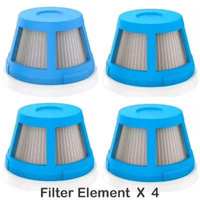 4 filters XIAOMI Mijia Cleanfly CoClean FVQ портативный автомобильный/Домашний Беспроводной Ручной пылесос для пыли огромный всасывающий быстрый заряд мини - Цвет: 4 filters