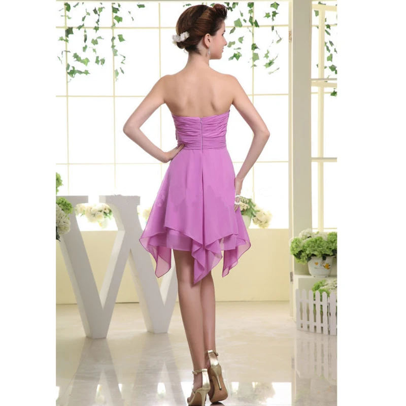 Бесплатная доставка Линия Длиной До Колен Stapless Шифон Невесты Платья Мода Пром