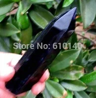 

long NATURAL BLACK FLUORITE CRYSTAL POINT Healing ABOUT 18~20CM