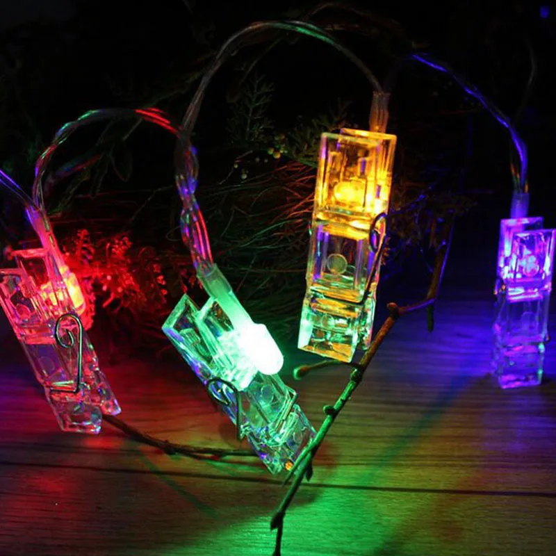 저렴한 LED 문자열 조명 참신 요정 램프 별이 빛나는 배터리 카드 사진 클립 Luminaria 축제 크리스마스 웨딩 장식 ZA5820