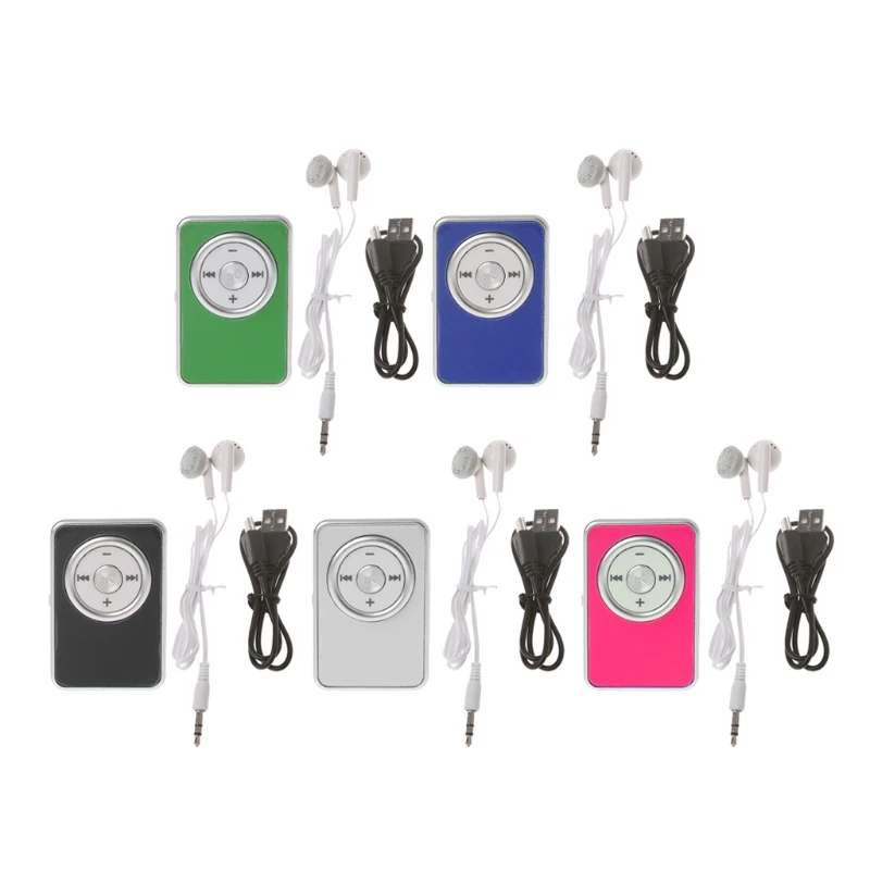 Мини-зажим музыкальный медиа mp3-плеер Поддержка TF Micro SD карты с USB-кабелем для
