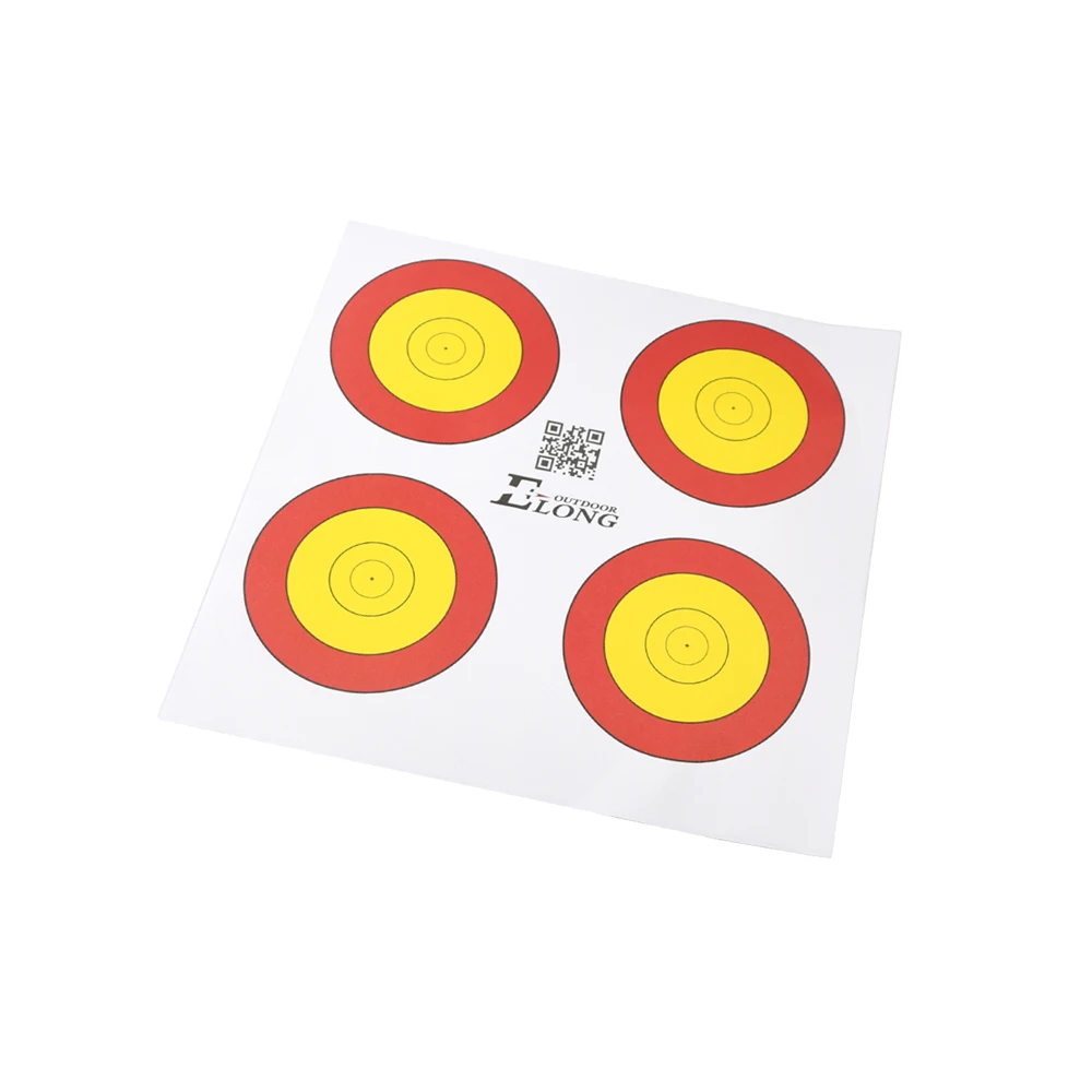 

10X Target Face Paper 26 x 26 cm Four Circle Archery Bow Outdoor Sports Shooting Practise