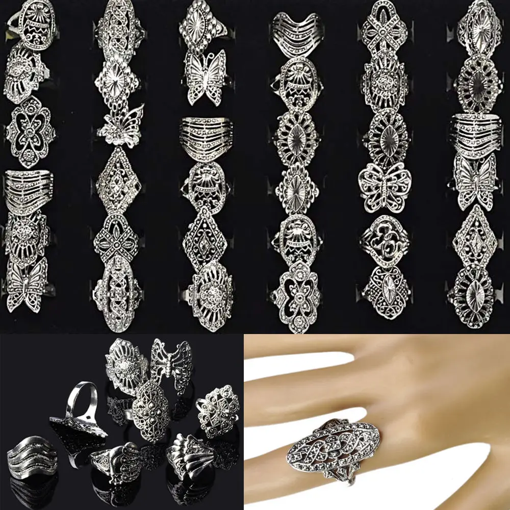 10 шт оптом ювелирные изделия много смешанный стиль Тибет серебро винтажные