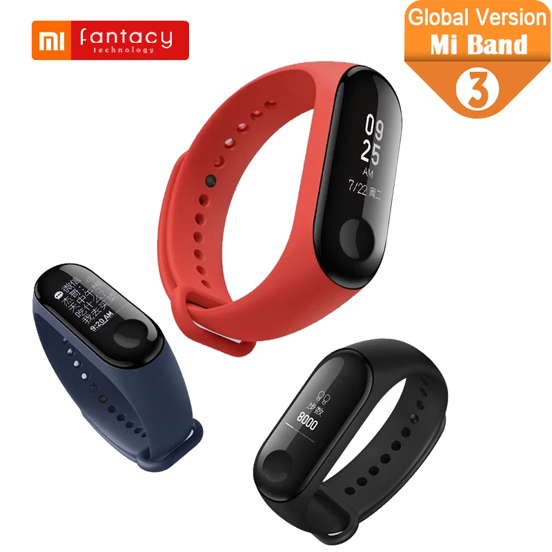 Глобальная версия Xiaomi Mi Band 3 Смарт водонепроницаемый 5ATM Miband Android IOS фитнес трекер