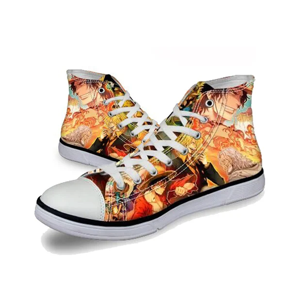T0358AK FORUDESIGNS/модные мужские высокие вулканизированные туфли в стиле аниме Dragon Ball Z; парусиновая обувь с принтом для мальчиков; осенние кроссовки - Цвет: T0358AK