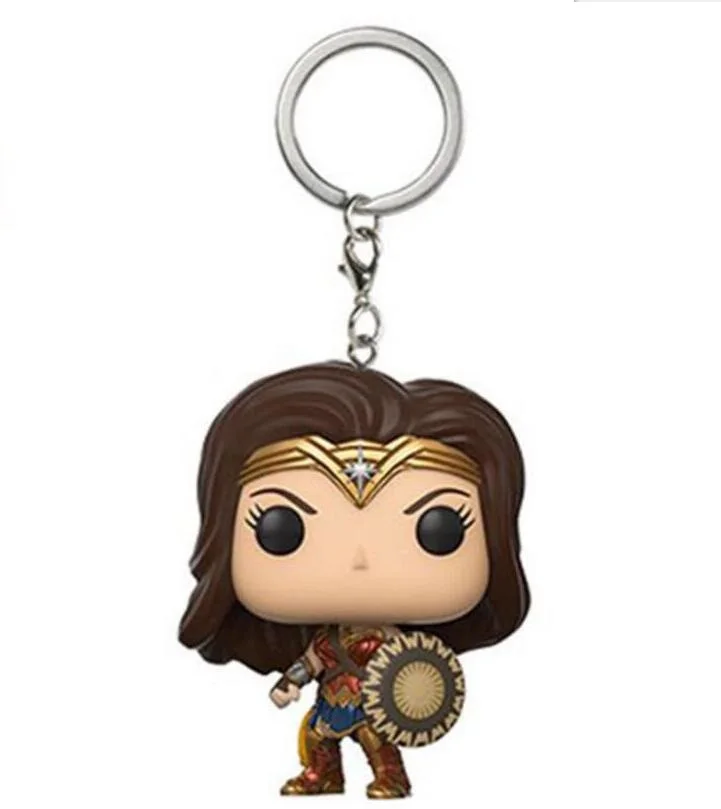 FUNKO POP Movie CAPTAIN MARVEL Figurine Keychain MS DC Justice League Wonder Woman Model Keychains Toys Avengers Endgame | Игрушки и