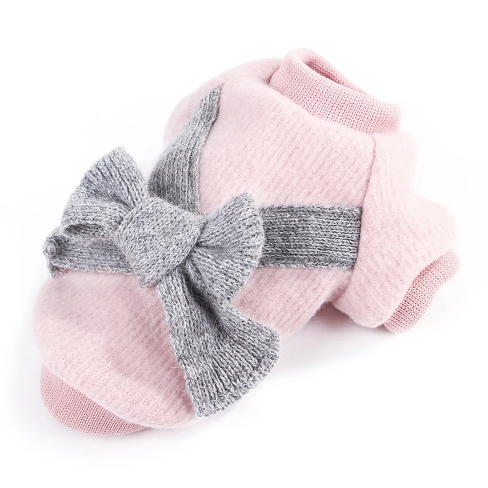 Cute Pet Dog Clothes Soft Warm Winter Coat Woolen Sweater With Bowkhot Chihuahua Pug Puppy Clothing For Small Dogs | Дом и сад