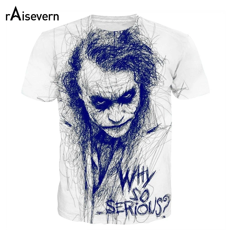 Футболка Мужская/женская с коротким рукавом модная тенниска 3D Джокер