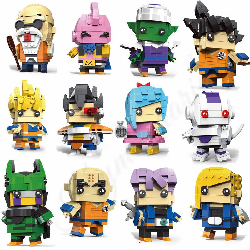 12 шт., милая кукла Dragon Ball Z, Супер Саян Гоку, фигурка, игрушка, Dragonball Z BrickHeadz, строительные блоки, игрушки для детей