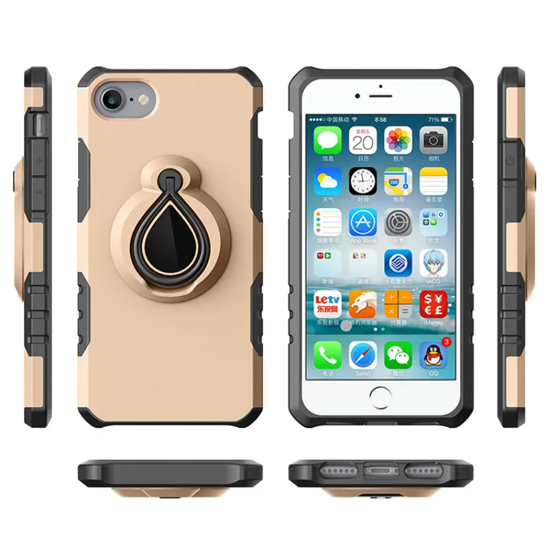 Case For iPhone 8 Plus Ring Car Magnetic Luxury Mobile Phone Hard Cover Armor X 7 6 6P SE Capas Funda | Мобильные телефоны и