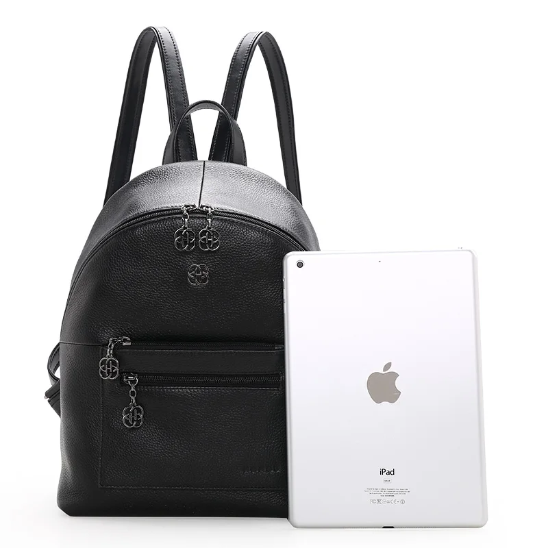 HONG Модный женский рюкзак из натуральной коровьей кожи сумка через плечо для