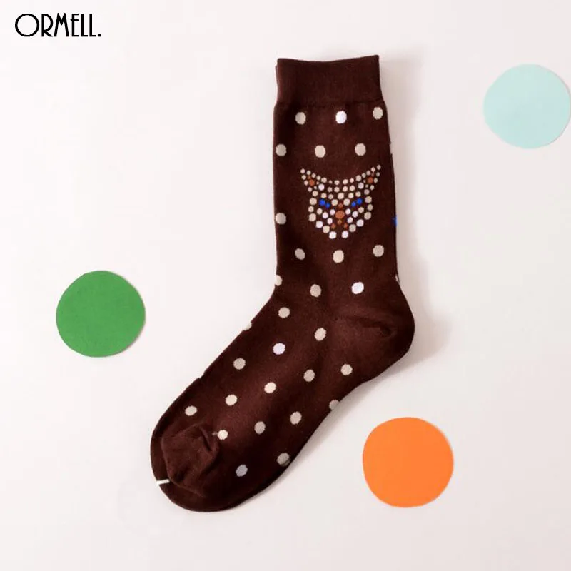 2016 новые хлопковые женские носки осенне зимние в стиле Харадзюку С Изображением