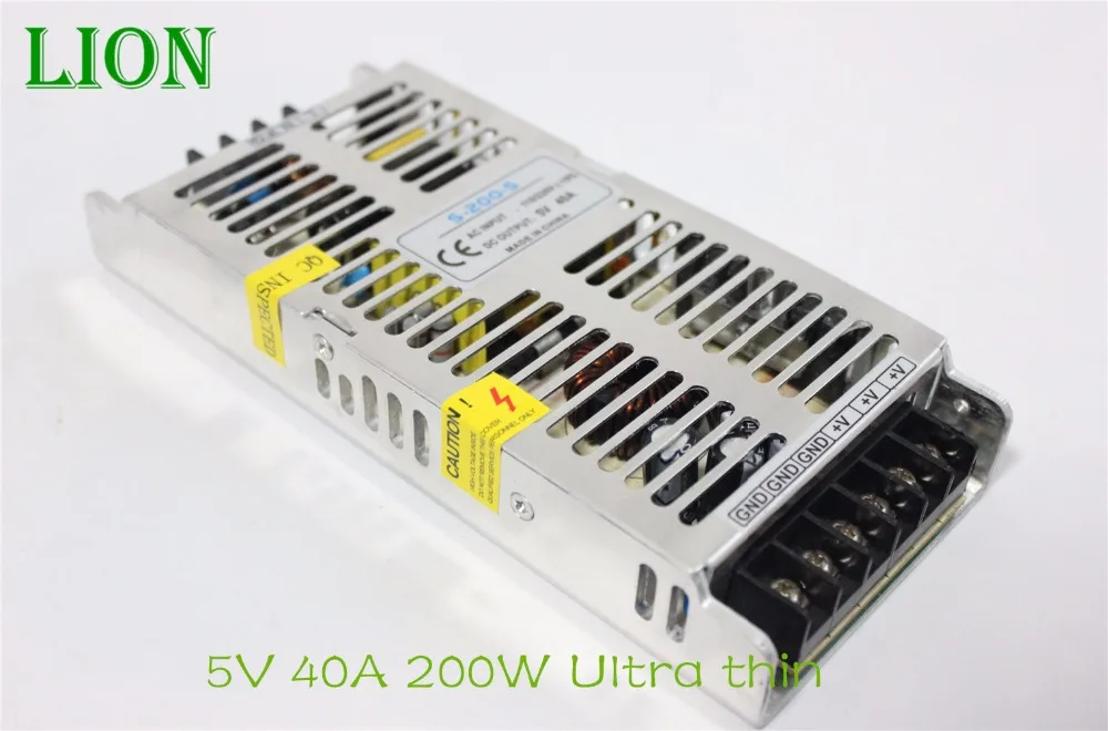 Ультра тонкий DC5V 30/40/60A 150/200/300 Вт СВЕТОДИОДНЫЙ Источник Питания Зарядное