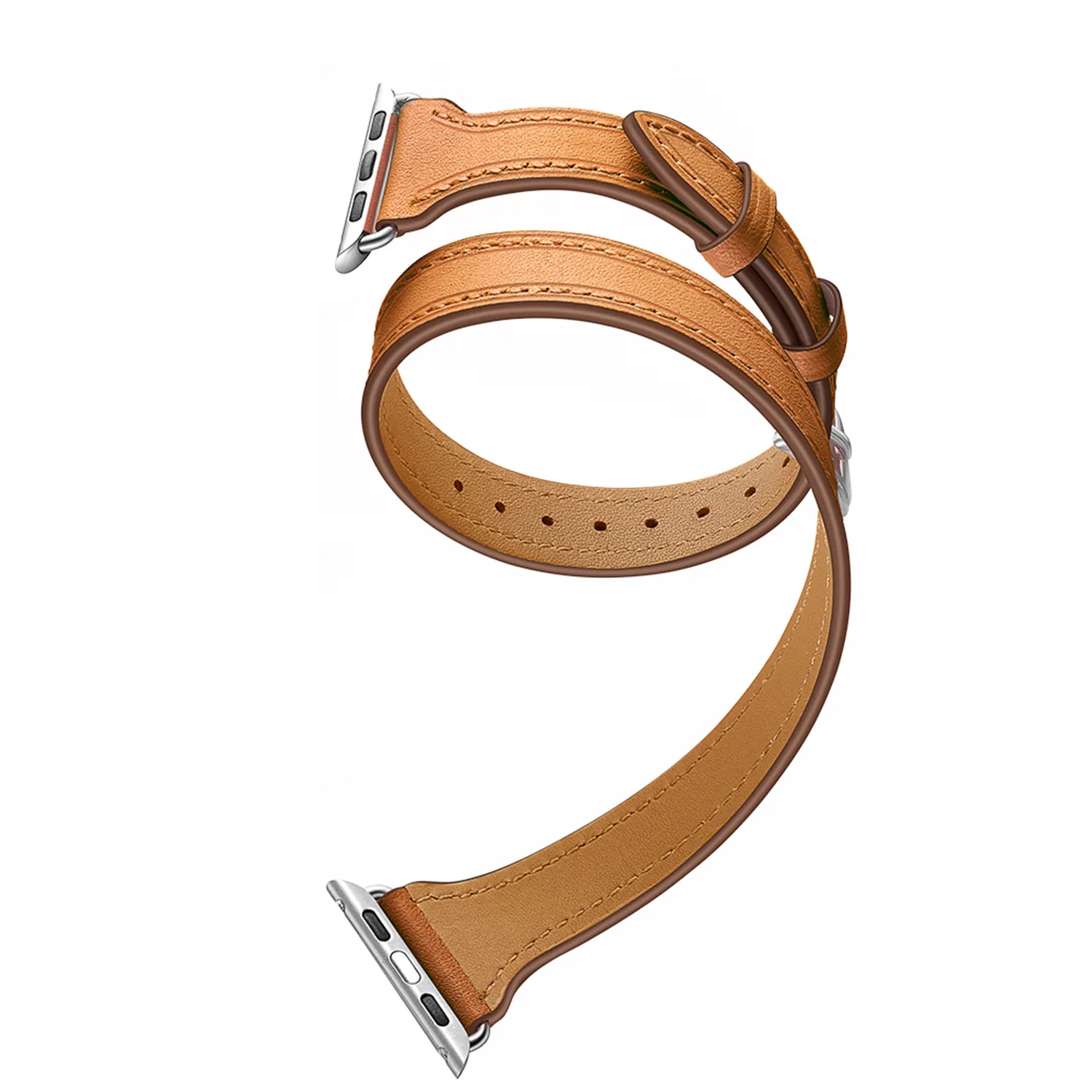 Тонкий ремешок из натуральной кожи для Apple Watch Series 5 4 Band 44 мм 40 iWatch 3 2 1 42 38 двойной