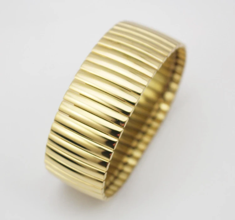 Модные ювелирные изделия из нержавеющей стали золотистый браслет с разрезом для