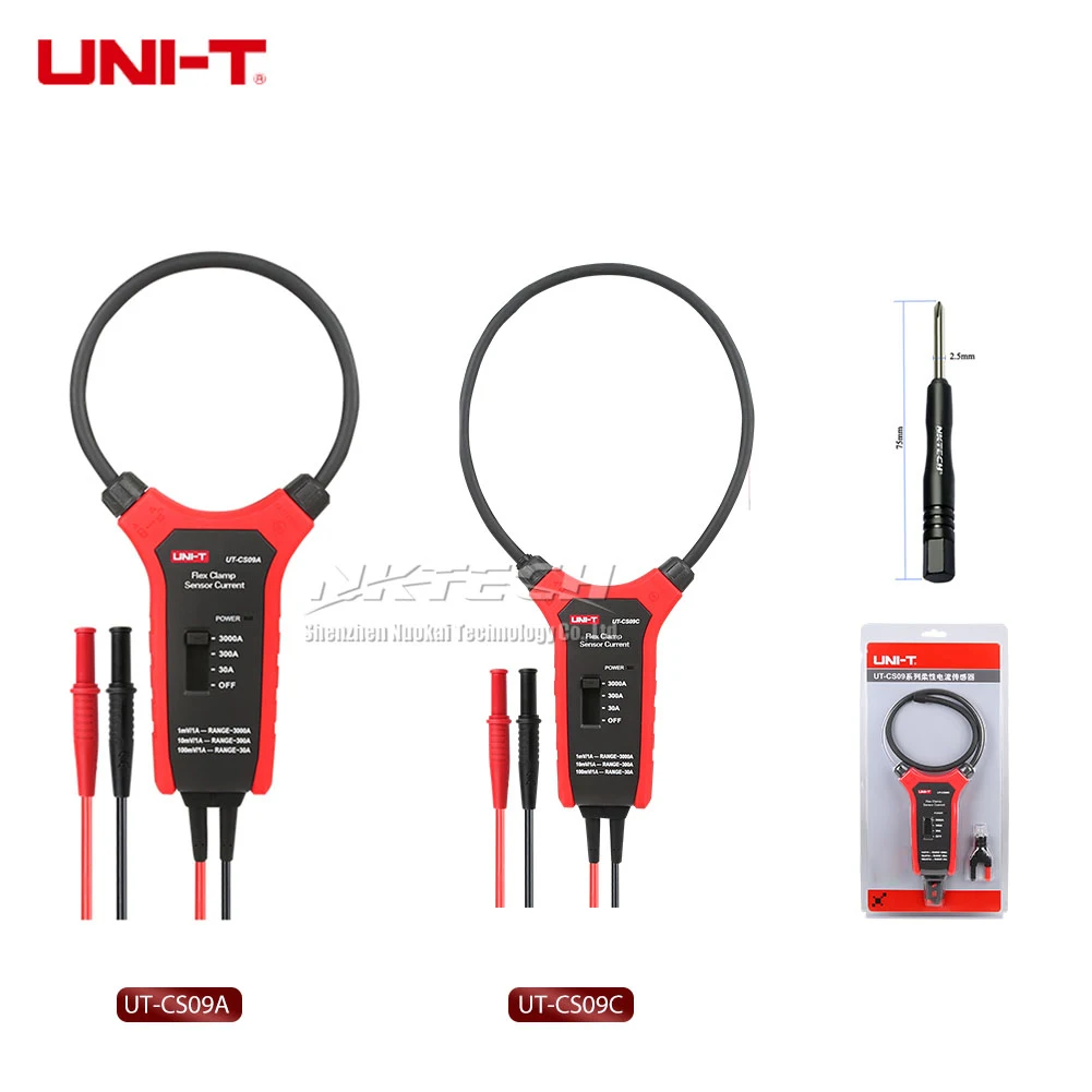 

UNI-T UT-CS09C UT-CS09A Flex Clamp Sensor Meter Multimeter 1.5A ~ 3000A High Flexible AC Current Ammeter Oscilloscope Probe Test