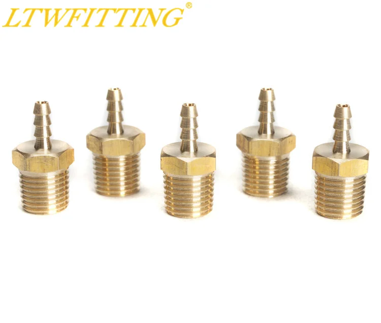 LTWFITTING латунный фитинг муфта 1/8 &quotшланг Барб x 1/4&quot Мужской NPT Топливный Газ |