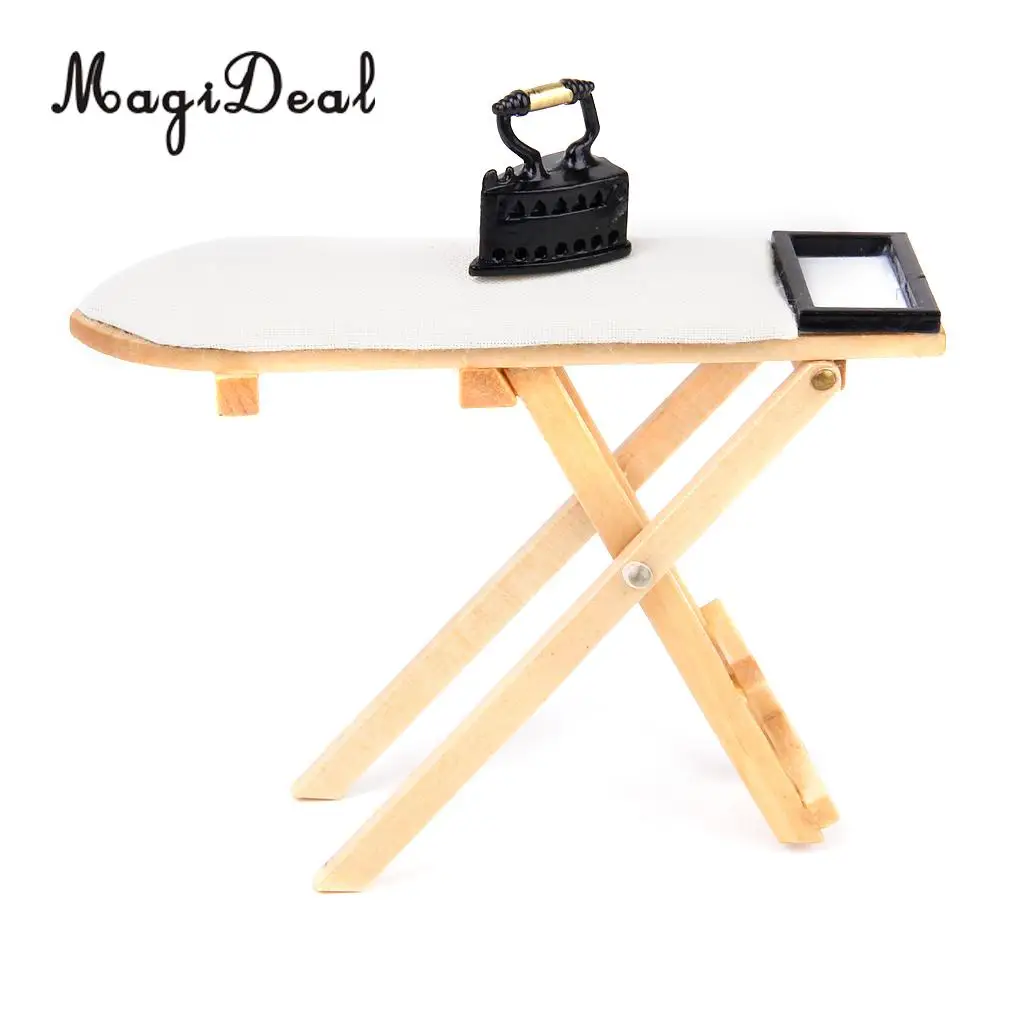 

MagiDeal Cute 1:12 scale Doll House Miniature Iron With Ironing Board set for Dollhouse Furniture Toy Decoration