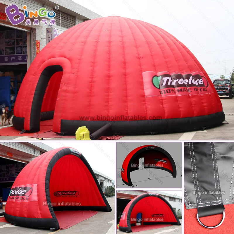 Изготовленный На Заказ 7X5.3X4 метров надувной красный igloo/красный купол/полукупол