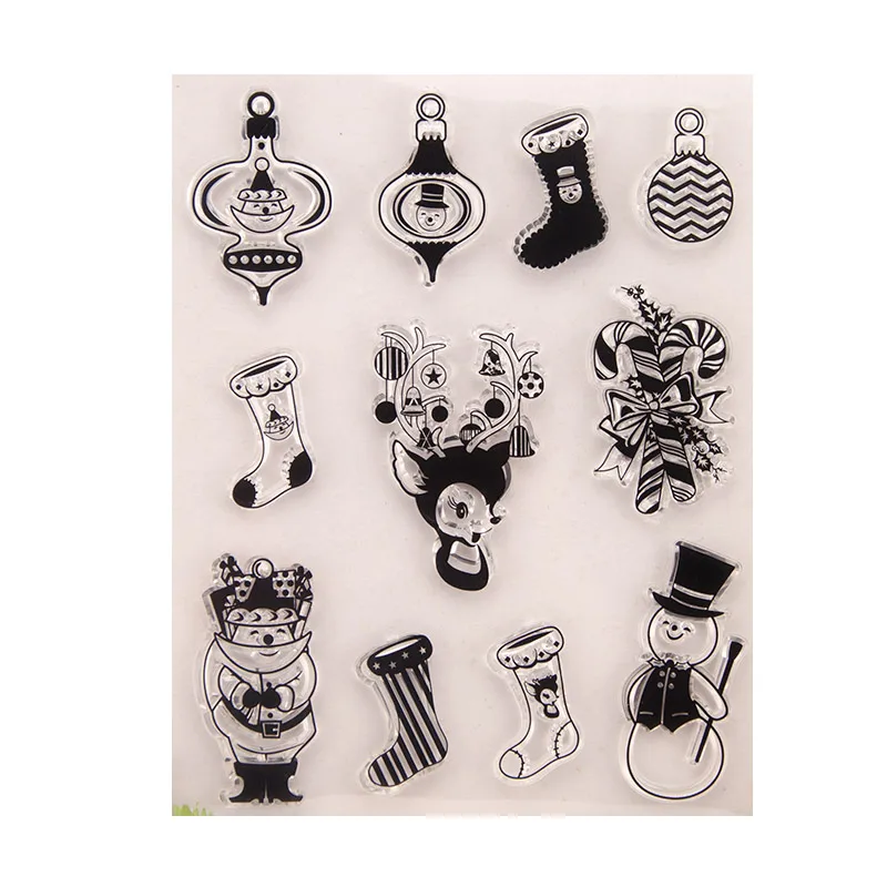 Christmas Gift Sock Deer Transparent Clear Silicone Stamp for Seal DIY Scrapbooking Photo Album Decorative Sheets | Дом и сад