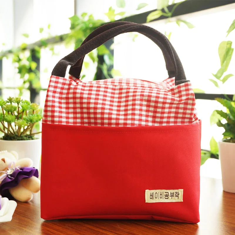 

Square plaid zipper small bag tote shopping bag lunch bags pleasedial bag