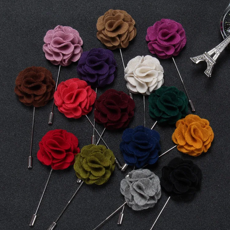 

Free shipping , 20 pcs/lot , Men's Wool Felt Lapel Flower boutonniere, Flower lapel pins