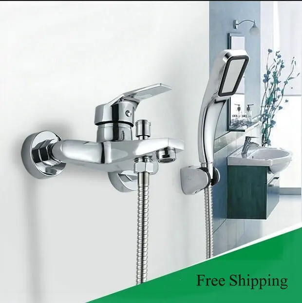 factory tap Bathroom exposed shower faucet wall mounted 2-water outlet mixer aparelhos para banheiro | Обустройство дома