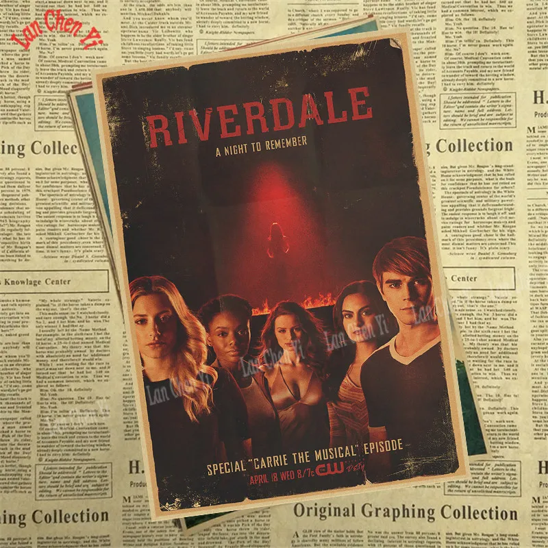 Винтажный постер Riverdale из крафт бумаги винтажный настенные наклейки для гостиной