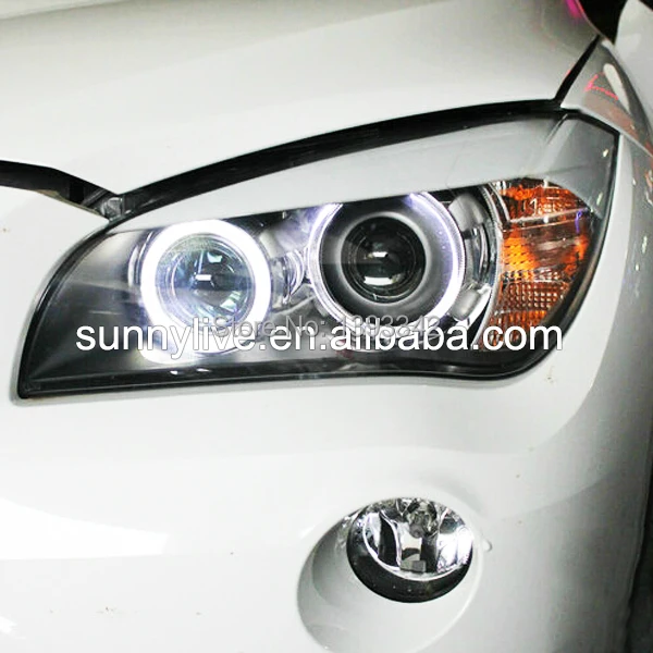 Для BMW X1 E84 светодиодный Ангельские глазки головной светильник с HID комплект для