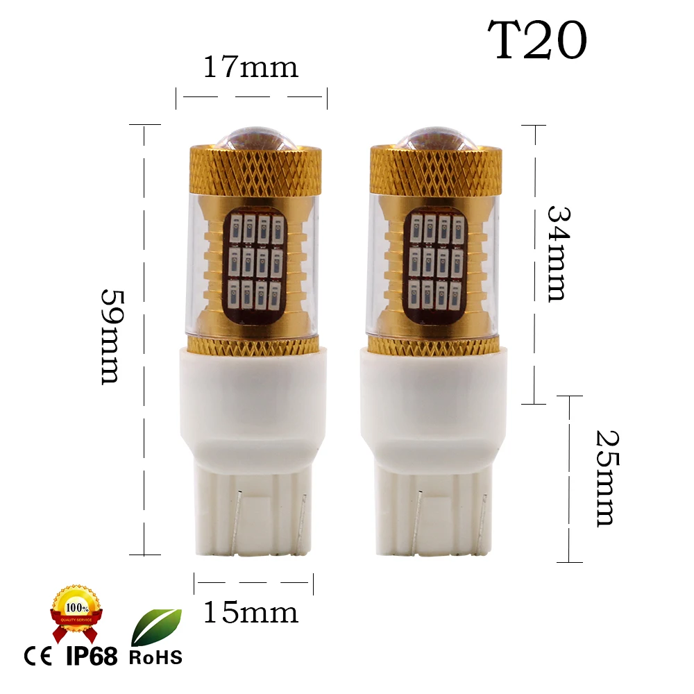 2xhigh яркий T20 7443 580 54LED Cree чип SMD4014 стоп-сигнал стробоскоп светодиодный свет 12В-24В - Фото №1