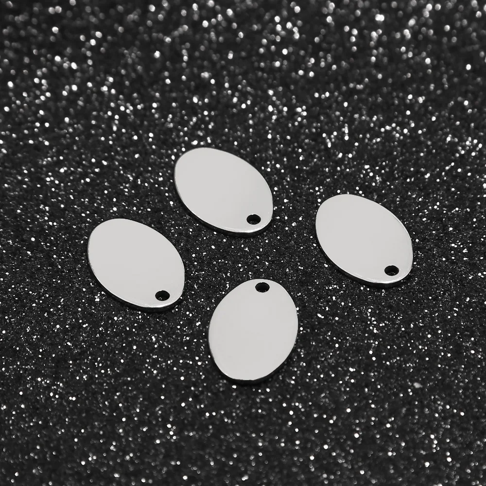 Пустая стемпинга из нержавеющей стали 17 мм Овальные Подвески с гладким покрытием