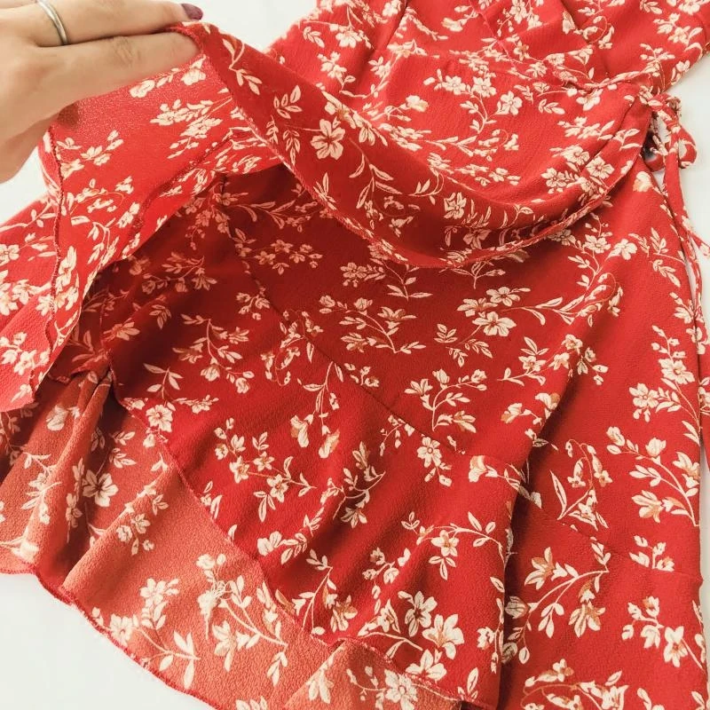 Женские платья с V-образным вырезом милые элегантные высокой талией и коротким