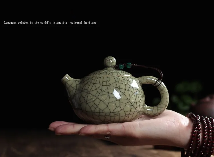 Чайный набор хрустящая глазурь Ge Kiln Longquan Celadon Zisha керамика искусство Тай Тхи китайский чайный горшок фарфор Исин глина антикварный чайный горшок