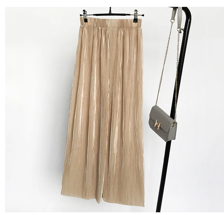 Новые Летние Осенние повседневные тонкие шифоновые широкие брюки женские плиссированные брюки с эластичной резинкой на талии милые свободные леггинсы для пляжа Famale M476