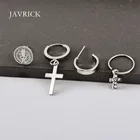 4 шт. античное серебро Ассорти серьги набор религиозный крест кулон Девы Мэри висячие серьги женские модные серьги, украшения