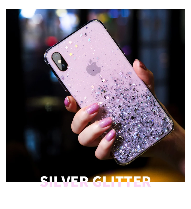 Чехол для телефона с серебряной фольгой и звездами для Huawei P10 Plus P20 Lite P30 Pro Nova 2s 3e 3i 3 4 4e Honor 10 V10 V20 20i мягкий чехол для телефона