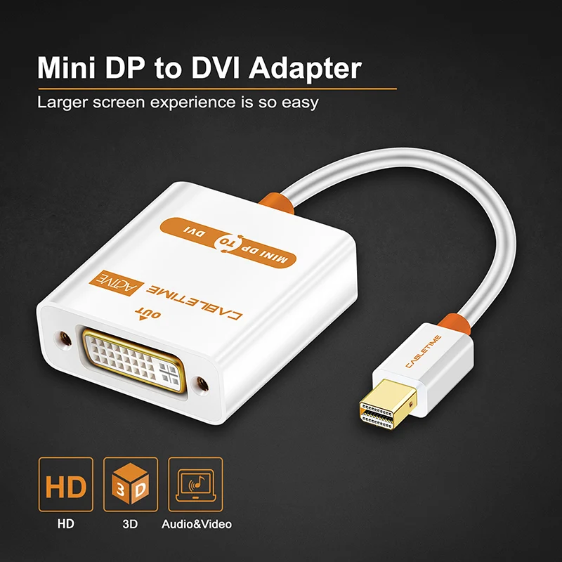 Кабель Mini DP Для переходника DVI Thunderbolt кабельнь мини дисплей M к F Разъем для Apple MacBook
