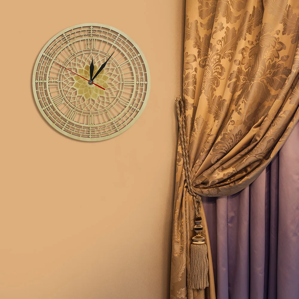 Большие часы в лондонском стиле из дерева тихий кварцевый с изображением башни