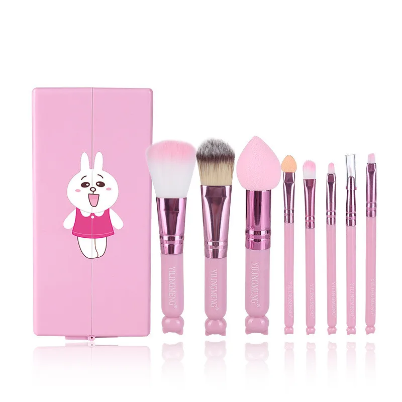 Kawaii Make up Кисти для девочек милый кистей макияжа набор косметический глаз Фонд