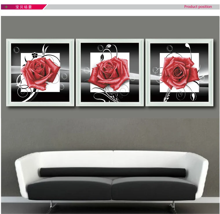 

Needlework,DMC DIY Cross stitch,Embroidery kit set,scenic love rose floral Flower Cross-Stitch painting wedding Wholesale