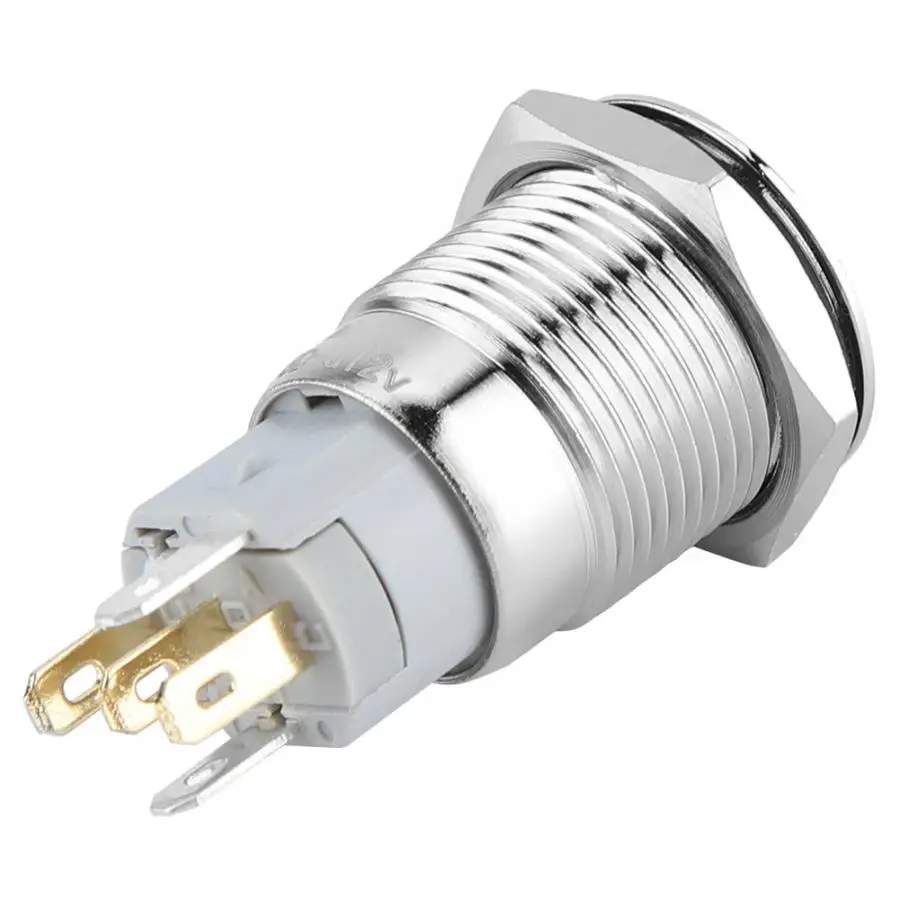 40 шт. 16 мм металлический Мгновенный кнопочный переключатель Авто Сброс плоская