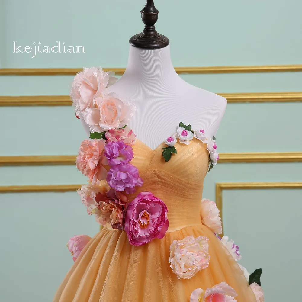 Vestido De Noiva, винтажное бальное свадебное платье с цветами, романтические фатиновые Шлейфы для свадебных платьев