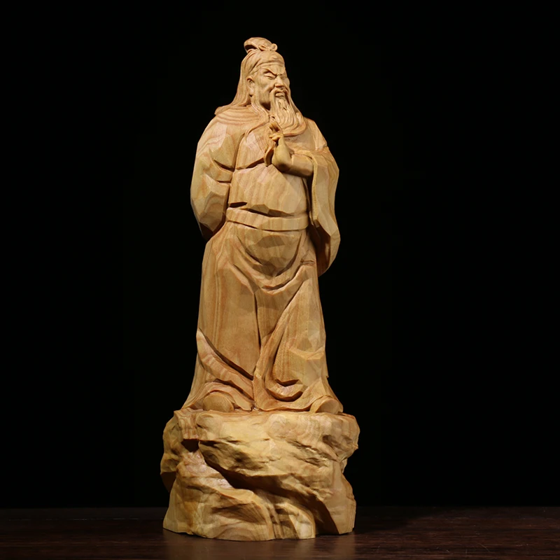 Деревянные фигурки богов Guan Yu 18 см деревянные украшения резьба по дереву фэн шуй