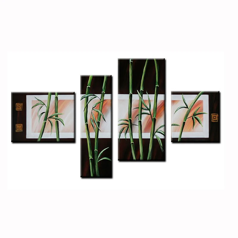 100% ручная роспись современный абстрактный бамбуковый холст фотообои на холсте