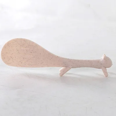 1 шт. лучшие милые PP Мультяшные столовые ложки рисовое весло ложка для еды милая белка в форме ковша антипригарная рисовая ложка кухонные инструменты - Цвет: 3